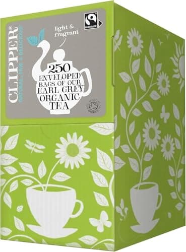Image of Clipper Organic Earl Grey Tea Bags Natural, Unbleached, Plant-Based Biodegradable & Non GM Teabags Eco Conscious, All Natural Tea Bags Individually Wrapped (250 Teabags)