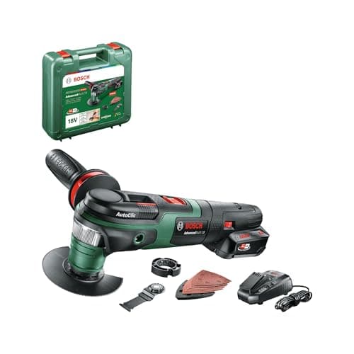 Image of Bosch 603104071 AdvancedMulti 18 Cordless Multifunction Tool with 18 V Lithium-Ion Battery, Green