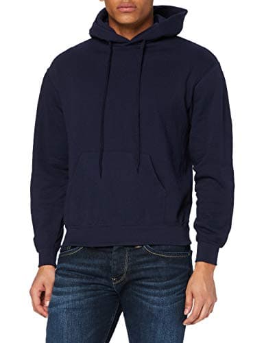Image of FRUIT OF THE LOOM Men's Classic Hooded Sweatshirt, Deep Navy, XXL UK