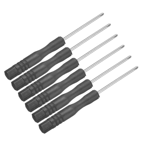 Image of sourcing map 6pcs Mini Phillips Screwdriver 2.0mm 82mm Length Micro Precision Cross Head Screw Driver with Non-Slip Black Handle for Watch Eyeglasses Electronics Small Appliances Repair