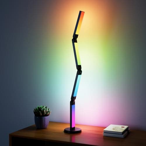 Image of Electight Desk Lamp RGB Smart IC, 360° Foldable LED Table Lamp, 16 Million DIY Colors Bright Light, Music Sync, Dimmable,Timer Setting for Living Room, Gaming Room, Bedroom