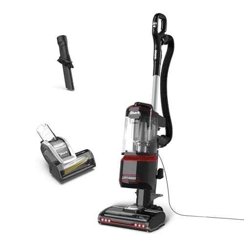 Image of Shark Corded Upright Vacuum Cleaner 1.1L with Lift-Away Technology, Pet Model, LED Headlights, Anti-Allergen, 8m Cord, 750W, Pet, Crevice & Multi-Surface Tools, Red/Black, NV602UKT