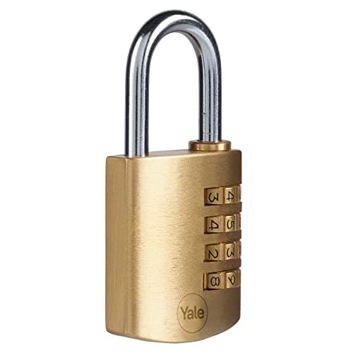 Image of Yale - Y150B/40/130/1 Standard Security 40mm Brass Combination Padlock - Open Steel Shackle - 4 dial Combination Lock