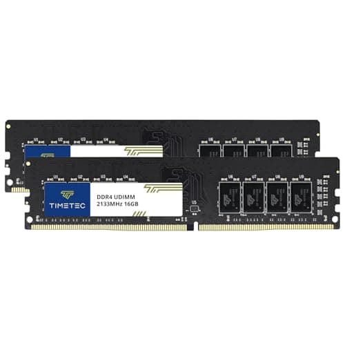 Image of Timetec 32GB KIT (2x16GB) DDR4 2133MHz (PC4-2133P) PC4-17000 UDIMM Desktop RAM – 288-Pin 1.2V CL15 Non-ECC Unbuffered DIMM Memory Module Upgrade