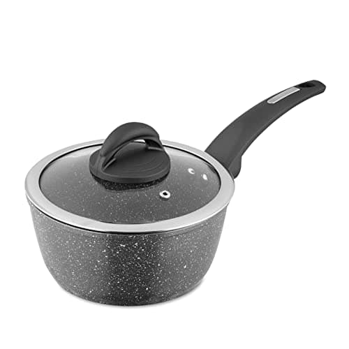 Image of Tower T81217 Cerastone Forged Saucepan with Non-Stick Coating and Soft Touch Handle, Graphite, 18 cm