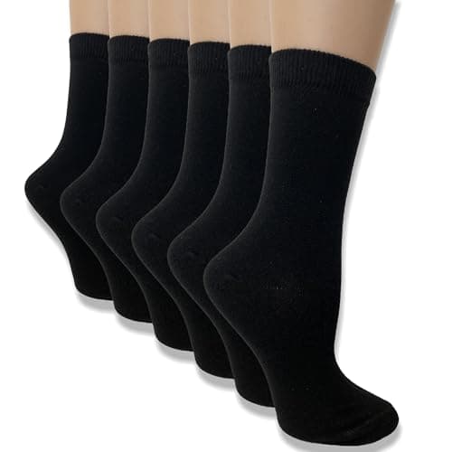 Image of The Essentials Wardrobe Ladies FCO 6 Pack Black Ankle Socks - UK 4-8/EU 37-42