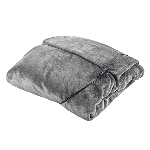 Image of Carmen Heated Wearable Blanket / Throw, Heat Element in the Pocket for Warmth, Washable with 4 Heat Settings, 90 min Automatic Timer, Detachable Controller, Product Size p183 x 155cm, Grey, C81149GRY