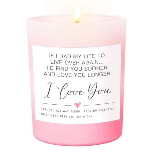 Image of Einanmut Pink Lavender Scented Candle Gifts for Girlfriend/Couple/Wife, Birthday Gifts for Girlfriend/Wife, Romantic Engagement Gift Present, Wedding Anniversary Meaningful Gift
