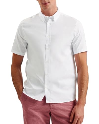Image of Ted Baker Mens Aldgte Regular Premium Oxford Shirt, White, S UK