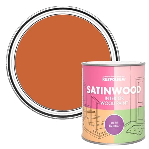 Image of Rust-Oleum Orange Satinwood Interior Wood Paint - Tiger Tea 750ml