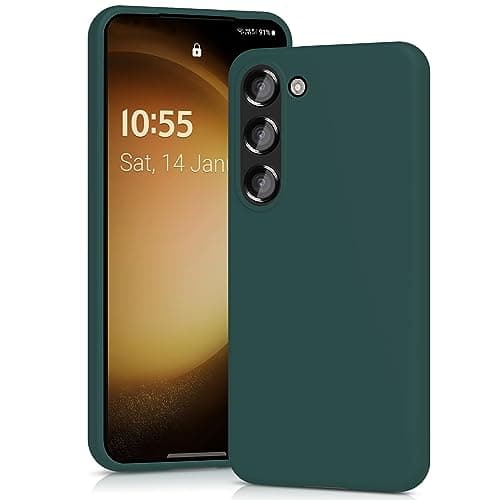 Image of YATWIN Silicone Case for Samsung Galaxy S23 Plus 5G, Soft-Touch, Shockproof, DustProof, Antiskid Full Body Armour Phone Cover for Samsung Galaxy S23 Plus 5G - Dark Green
