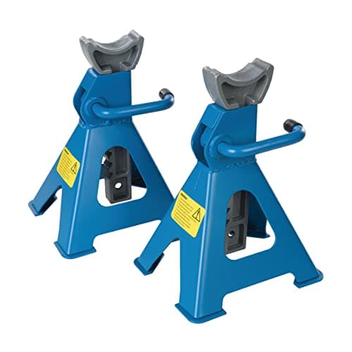 Image of Silverline 3 Tonne Axle Stands – Heavy-Duty Jack Stand Set for Cars & Vans, 2-Piece Pair (763620)