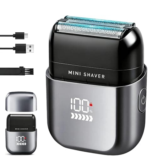 Image of Foil Shaver for Men, Electric Shavers for Men Face, Pocket Travel Shaver USB Mini Shavers for Mens, Electric Foil Shavers with Type C Rechargeable & LED Display, IPX7 Waterproof for Travel & Home