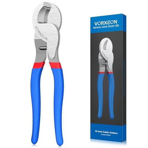 Image of VORXEON Cable Cutter 10inch Heavy Duty Wire Cutters Large High Leverage Cutter Tool for Aluminum Copper Wire Communications Cable (Except Steel Wire