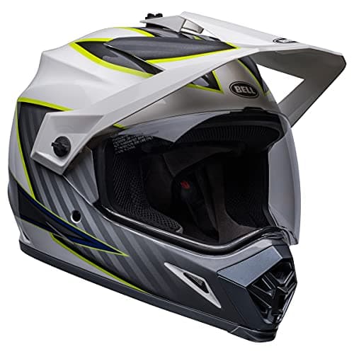 Image of Bell MX-9 Adventure MIPS Helmet (Dalton Gloss White/Hi-Viz Yellow - 2X-Large)