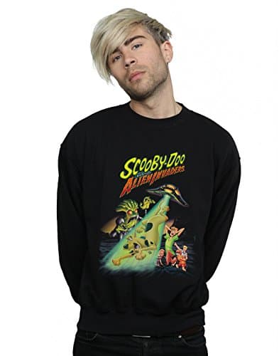 Image of Scooby Doo Men's and The Alien Invaders Sweatshirt Black Small