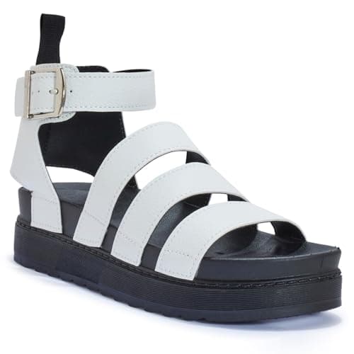 Image of LADIES WOMENS FLATFORM GLADIATOR PLATFORM CHUNKY SOLE STRAPPY SUMMER SANDALS