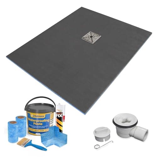 Image of 1200 x 900 x 20mm Rectangular Shower Tray with Centre Drain and Tanking