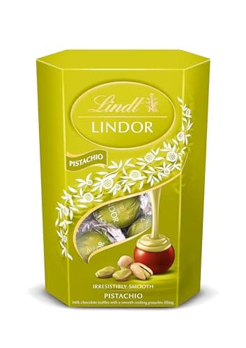 Image of Lindt Lindor Pistachio Chocolate Truffles – 200g Box (Approx. 16 Balls) – Smooth Filling – Gift, Birthday, Congratulations Treat