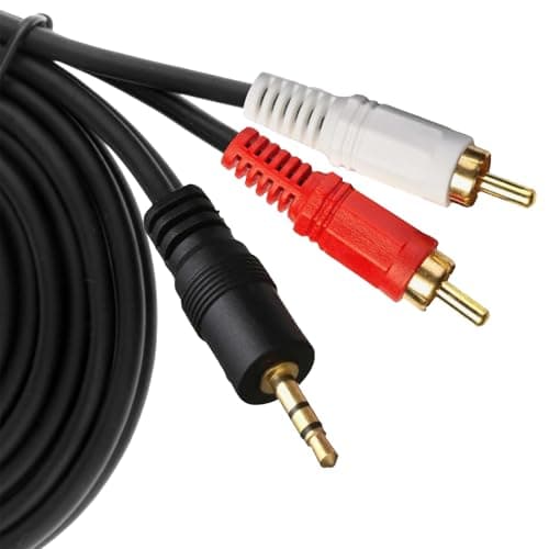 Image of 1 pcs 1.5m RCA to 3.5mm Aux Cable - phono to 3.5mm jack-Phono Mini Jack Stereo Lead-Premium Gold-Plated Phono to Jack Adapter，Suitable for high-fidelity amplifiers and speakers, etc. (red white black)