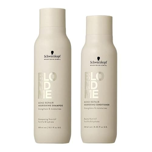 Image of Schwarzkopf DUO BlondMe Bond Repair Nourishing Shampoo 300ml & BlondMe Bond Repair Nourishing Conditioner 250ml