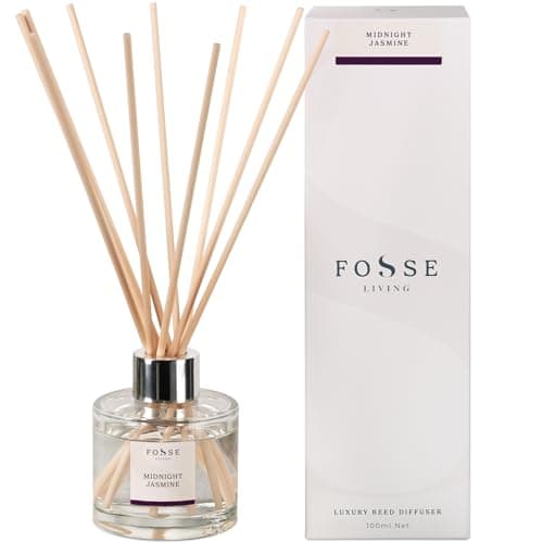 Image of Midnight Jasmine Reed Diffuser 100ml | Heady Floral & Romantic | 10 Natural Fibre Reeds | Vegan & Paraben Free | 2+ Months | Handmade in UK - Fosse Living