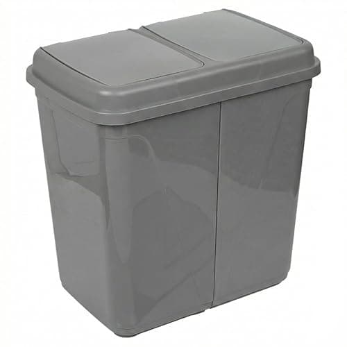 Image of URNLIVING 90L Double Kitchen Recycling Bin Under Sink | Dual Compartment Pull-Out Trash Can - Grey