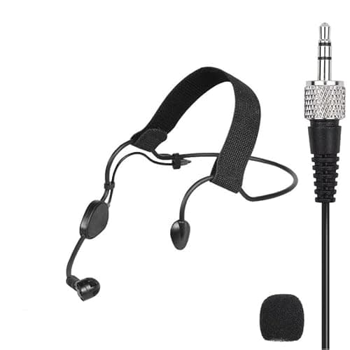 Image of Replacement ME3-II Cardioid Headworn Headset Microphone for Sennheiser EW-DX-SK Wireless Bodypack Transmitter with 3.5mm Connector, Condenser, Black