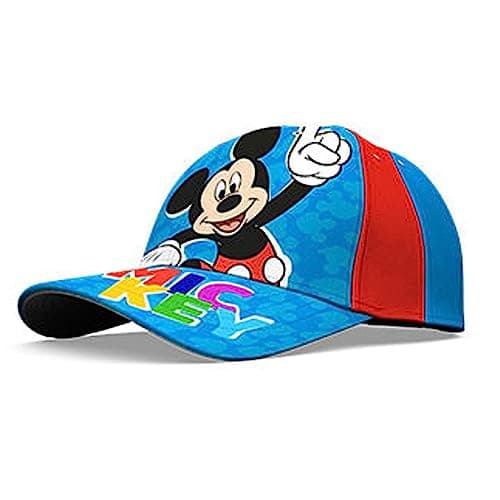 Image of SRV Hub Mickey Mouse Cotton Baseball Cap, Blue Adjustable and Easy to Match Hat for Boys, Suitable for Various Occasions 3+ Years | Outdoor