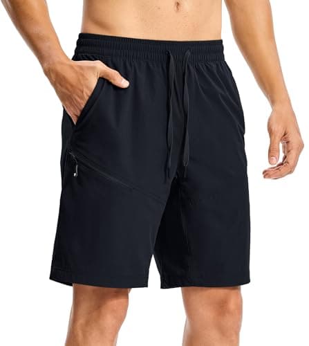 Image of Rdruko Mens Hiking Shorts with 2 Zip Pockets Lightweight Summer Quick Dry Outdoor Walking Cargo Shorts Work Short Casual Running Golf (Navy Blue L)