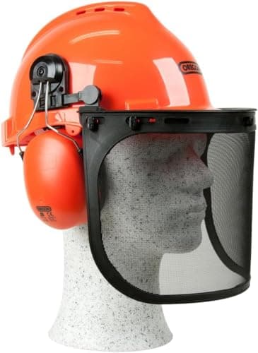 Image of OREGON Chainsaw Safety Helmet with Protective Ear Muff and Mesh Visor (562412)