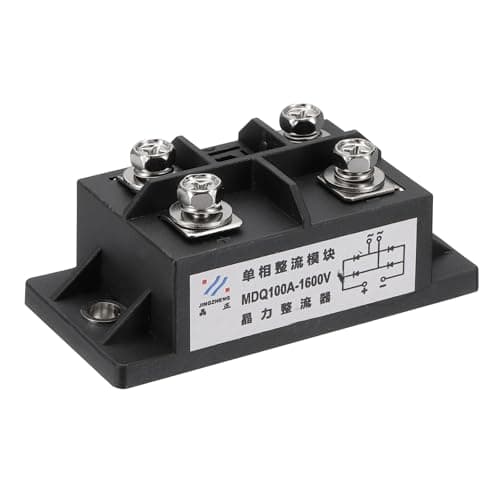 Image of PATIKIL MDQ100A Rectifier Diode, 1 Pcs exterior Bridge Rectifier 100A 1600V Electronic Silicon Diodes for Converting AC Power to DC Power, Black