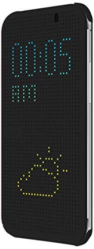 Image of HTC Dot View Case One (M8) - Retail Packaging - Warm Black/Dark Gray