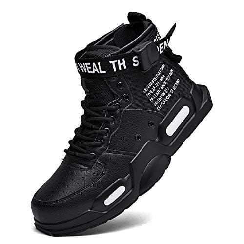 Image of Fushiton Mens High Top Trainers Fashion Sneakers for Men Freestyle Hi-Top Walking Jogging Athletic Fitness Outdoor Shoes