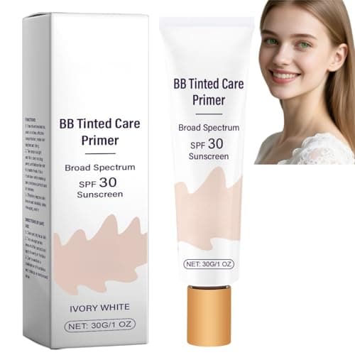 Image of BB Blur Tinted Moisturizer SPF 30,All-in-One Primer,Foundation&Concealer with Glow,Hydrating&Matte Finish,BB Cream Tinted Care Primer,Sweat-Resistant,Natural Flawless Coverage for Mature Skin(Ivory)