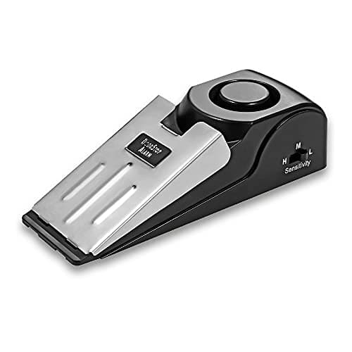 Image of Mengshen Mini Wireless Vibration Triggered Wedge Shaped Door Stopper Alert Home Security System Door Stop Alarm Block Blocking System Black(Pack of 1) MS-M68