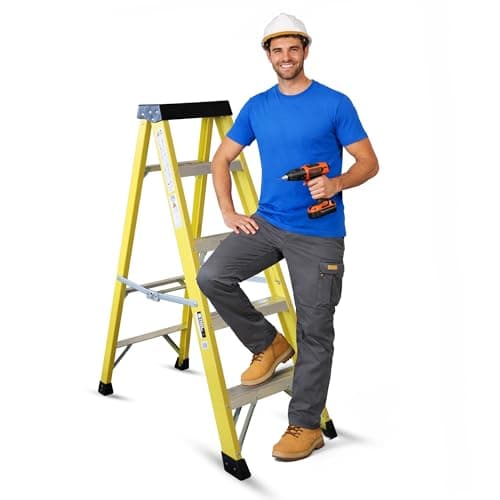 Image of 5 Tread Fibreglass Step Ladder – Lightweight, Stable & EN-131 Certified – Professional-Grade Ladder for Electrical & Industrial Use