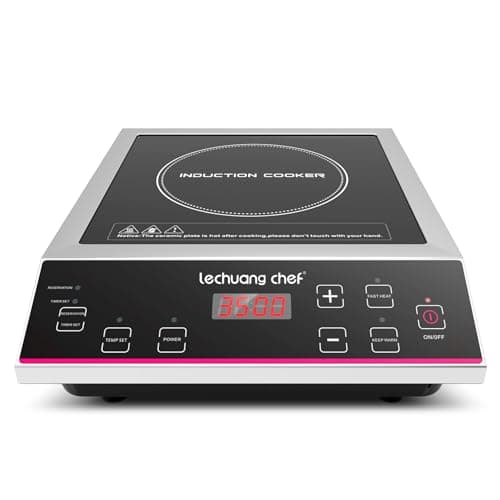 Image of Lechuang Chef 3500W Single Induction Cooker, 10-level Power Setting, 24-hours Timer, 50 kg Large Load Capacity, Temperature Control, Commercial Induction Cooktop