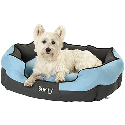 Image of Bunty Anchor Sofa Dog Bed, Large - Plush Cushioning & High Sides - Water Resistant, Anti Anxiety, Indoor & Outdoor Suitable, Washable Pet Bed - Large, Blue