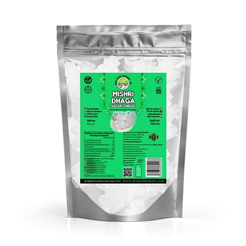 Image of Aryan Mishri Dhaga Sugar Thread Rock Sugar Candy Crystal Sugar, No Artificial Colors & Preservatives, Natural & Vegan (200gm (Pack of1))