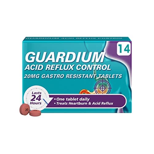 Image of Guardium Esomeprazole Acid Reflux Tablets, 14 Pack - Indigestion & Heartburn Relief, 24-Hour GERD/GORD Protection, Antacids for Digestion & Nausea