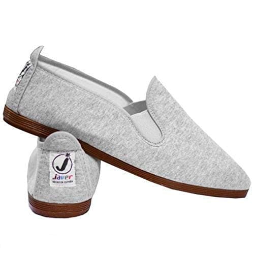 Image of FunkyFashion Unisex Womens Mens Ladies Javer Flossy Espadrilles Plimsoll Flat Shoes Pumps (39 (UK6), Chandal (Grey))