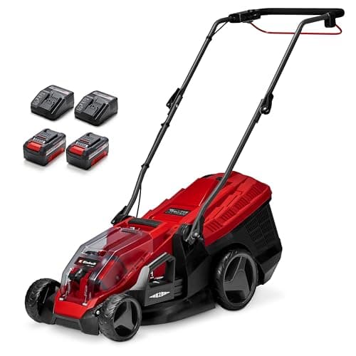 Image of Einhell Cordless Lawnmower with Battery (x2) and Charger (x2) 36V Power X-Change, 36cm Cutting Width, 40L Grass Box, Brushless Motor, 6 Cutting Heights GE-CM 36/36 Li Electric Lawn Mower