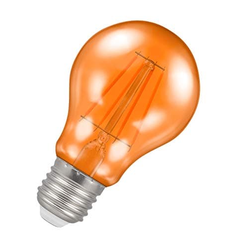 Image of Crompton Lamps Orange LED GLS Light Bulb 4.5W E27 Harlequin | IP65 Outdoor Lights LED Bulbs | Energy-Saving Replacement for 25W Bulbs | 15,000 Hours Life | for Festoon Lights Outdoor