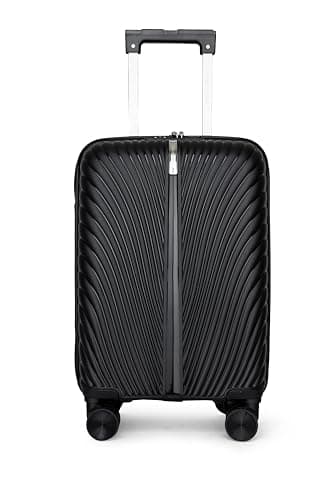 Image of Fly Kite Luggage 18 Inch Cabin Suitcase 100% Polypropylene Hard Shell with Aluminium Trolley Handle, Real TSA Secure Lock 3 Digit, 360° Smooth Detachable Wheels Lightweight Suitcase|Black