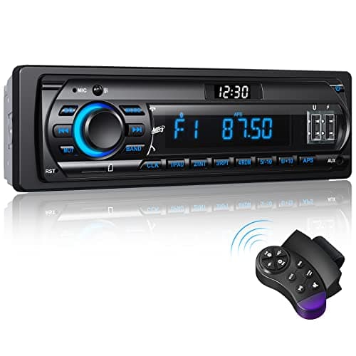 Image of RDS Car Radio Bluetooth, Wistrue FM/AM Single DIN Car Stereo Bluetooth Radio with LCD Clock,7 Colors Lighting,Supports 2 USB/AUX/SD,MP3 Player,EQ Sound Modes