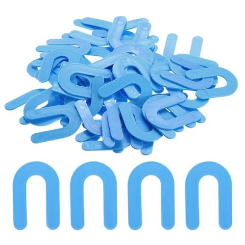 Image of sourcing map 500Pcs Horseshoe Shim Tile Spacers 1.5mm 1/16 Inch U Shape Plastic Wall Floor Tile Spacers for Tile Leveling, Blue