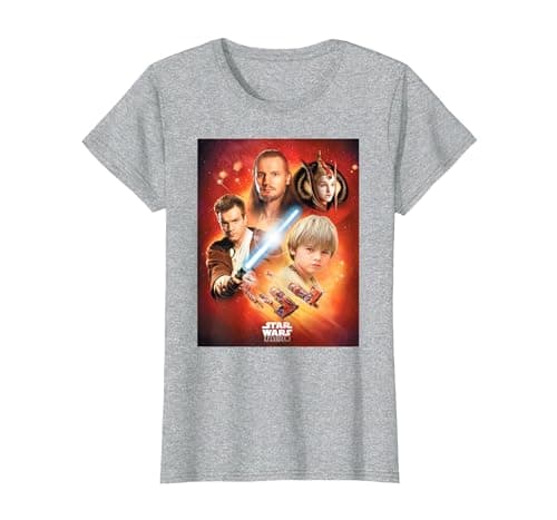 Image of Star Wars Episode I The Phantom Menace Group T-Shirt, Women, Heather Grey, XX-Large