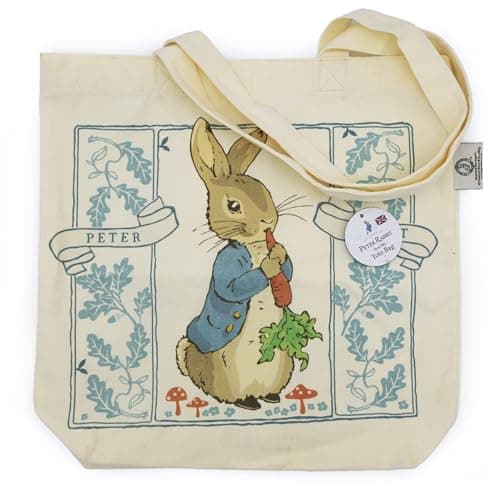 Image of Robert Frederick Peter Rabbit Tote Bag | Official Licensed Cotton Bag with Classic Character Design | Durable Reusable Shopper for Books, Groceries & Everyday Use | Gift for Beatrix Potter Fans