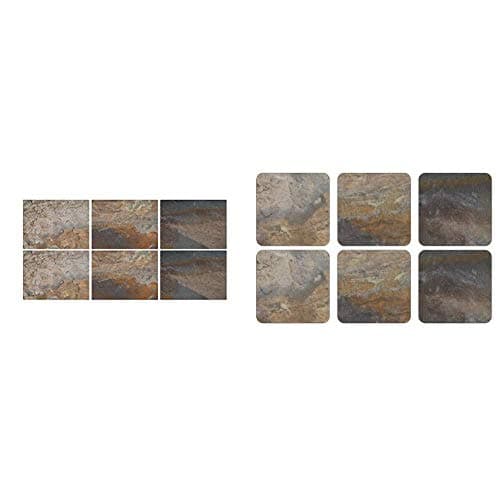 Image of Pimpernel Earth Slate Placemats and Coasters Set